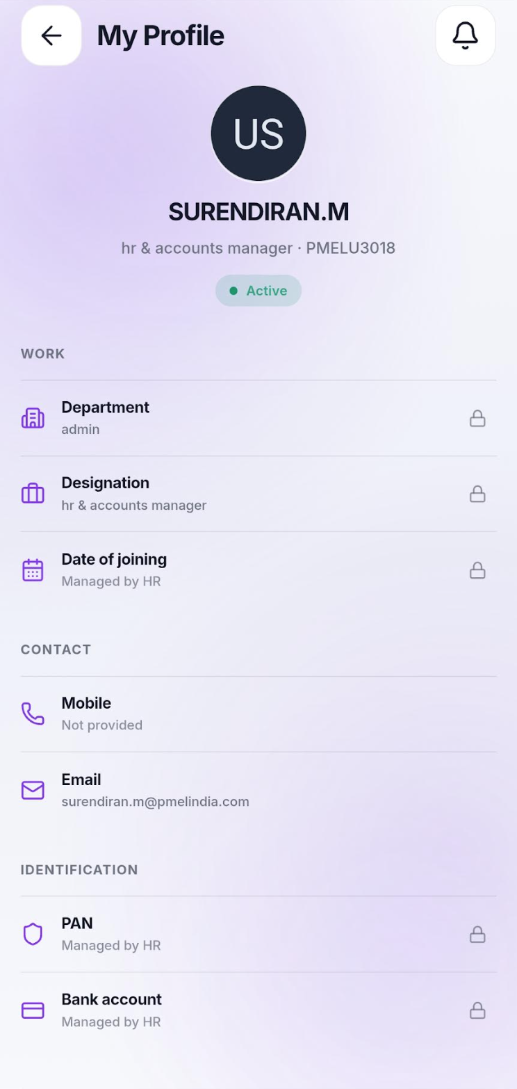 Employee personal info